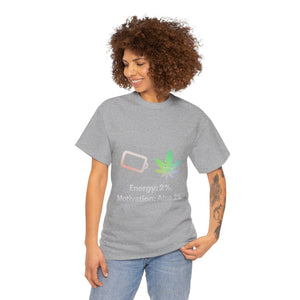 Energy: 2%. Motivation: Also 2%. T-shirt